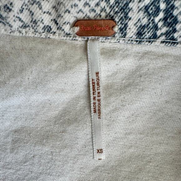 Free People Jacket Python Snake Denim Trucker Festival Gray womens XS - Picture 11 of 13